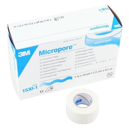 3M Micropore Tape, 1 in. x 10 Yards, 12PK 1530-1